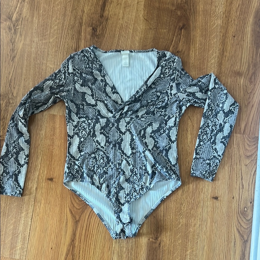 Snakeskin Patterned Women’s Bodysuit